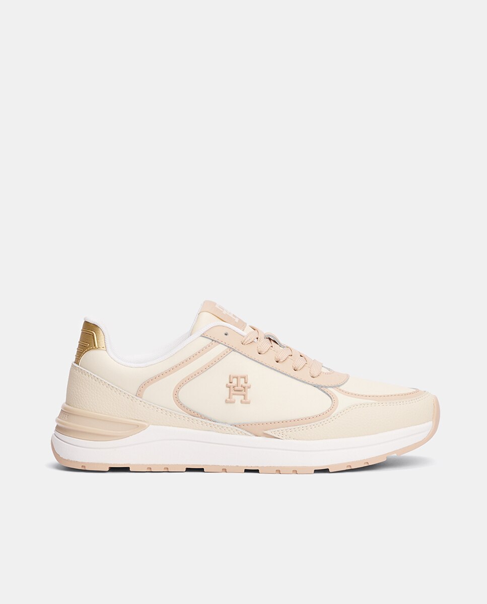 Zapatillas de mujer estilo running de piel - Tommy Hilfiger - Marrón claro Marrón claro-1