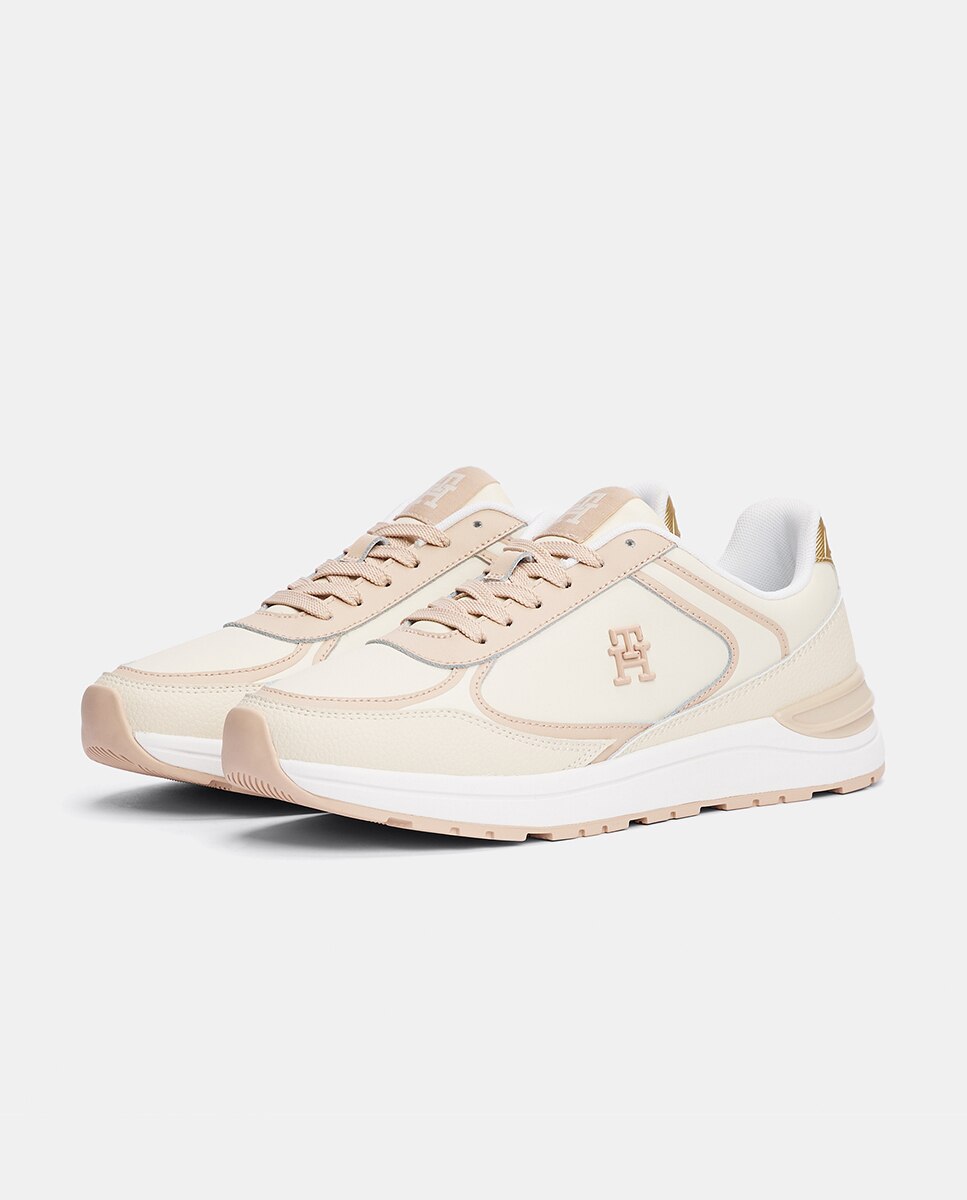 Zapatillas de mujer estilo running de piel - Tommy Hilfiger - Marrón claro Marrón claro-2