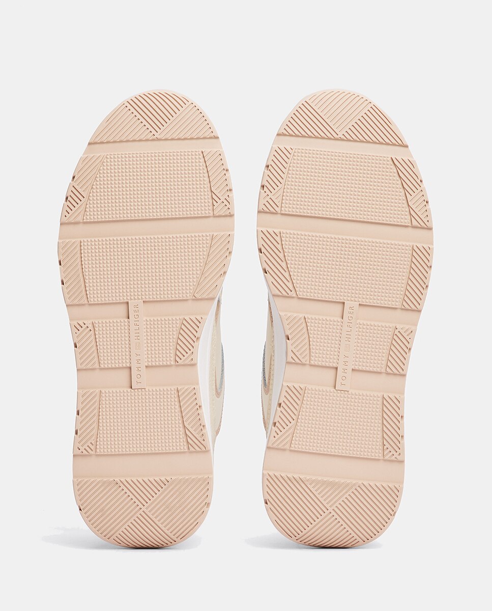 Zapatillas de mujer estilo running de piel - Tommy Hilfiger - Marrón claro Marrón claro-4