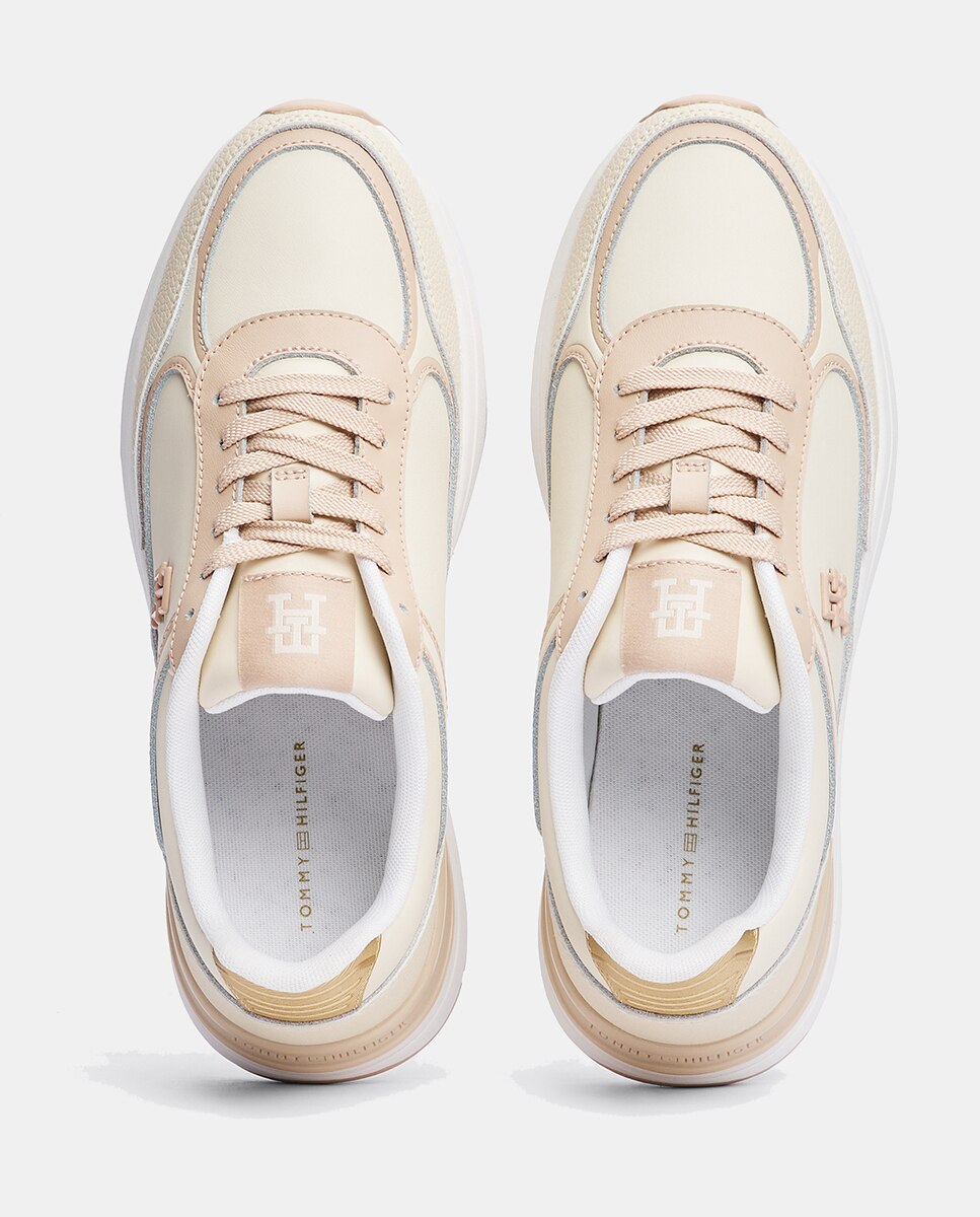 Zapatillas de mujer estilo running de piel - Tommy Hilfiger - Marrón claro Marrón claro-6