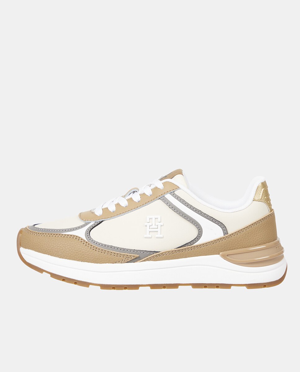 Zapatillas de mujer estilo running de piel - Tommy Hilfiger - Marrón claro Marrón claro-7