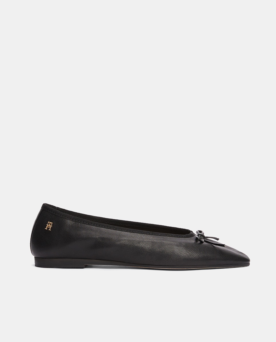 Bailarinas de mujer en piel con lazo - Tommy Hilfiger - Negro Negro-1