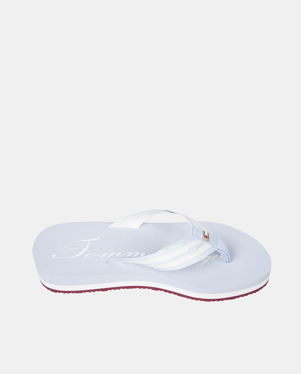 Chanclas de mujer con tiras y logo estampado Azul claro Tommy Hilfiger Azul claro-1
