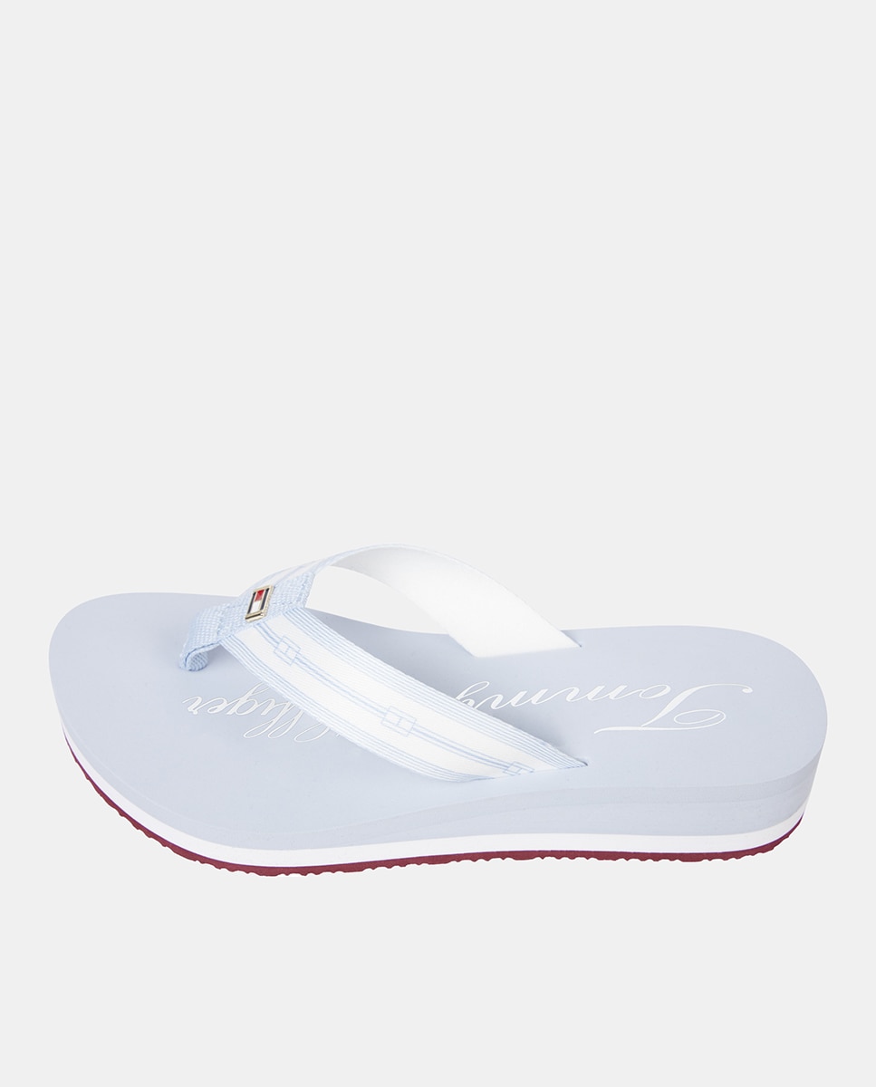 Chanclas de mujer con tiras y logo estampado Azul claro Tommy Hilfiger Azul claro-4