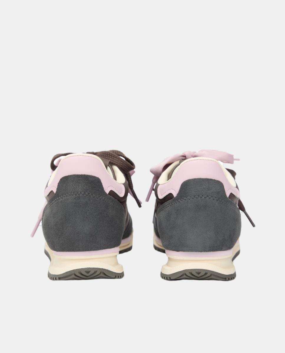 Tenis deportivos beige y rosa con doble lazada - Tommy Hilfiger - Marrón Marrón-5