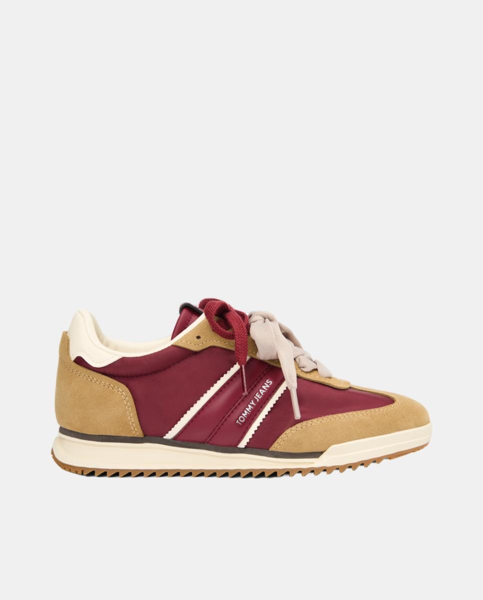 Tenis burdeos detalles dorados y doble lazada - Tommy Hilfiger - Rojo Rojo-1