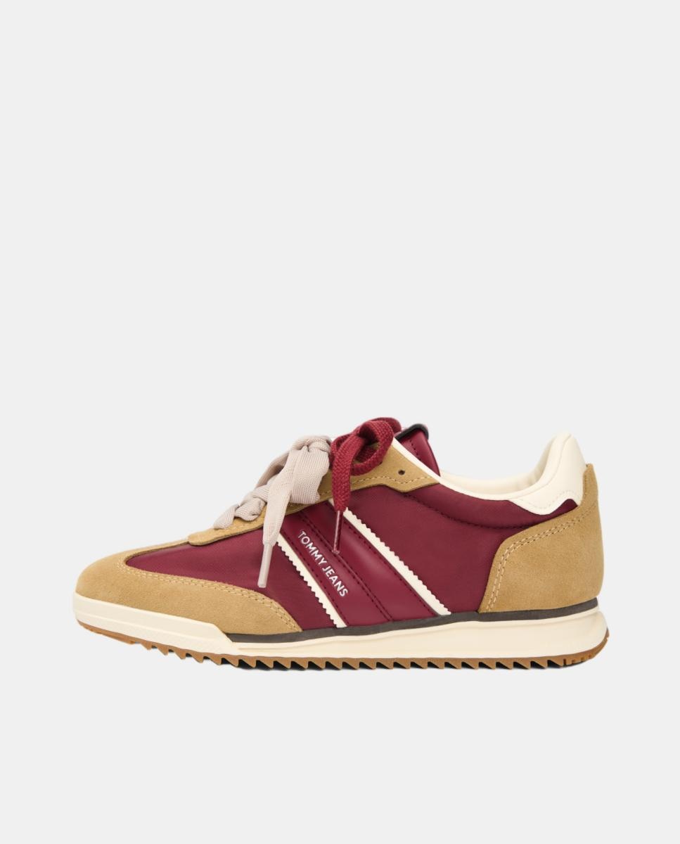 Tenis burdeos detalles dorados y doble lazada - Tommy Hilfiger - Rojo Rojo-2