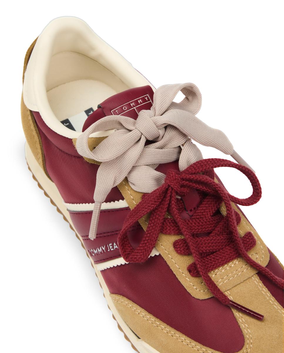 Tenis burdeos detalles dorados y doble lazada - Tommy Hilfiger - Rojo Rojo-7