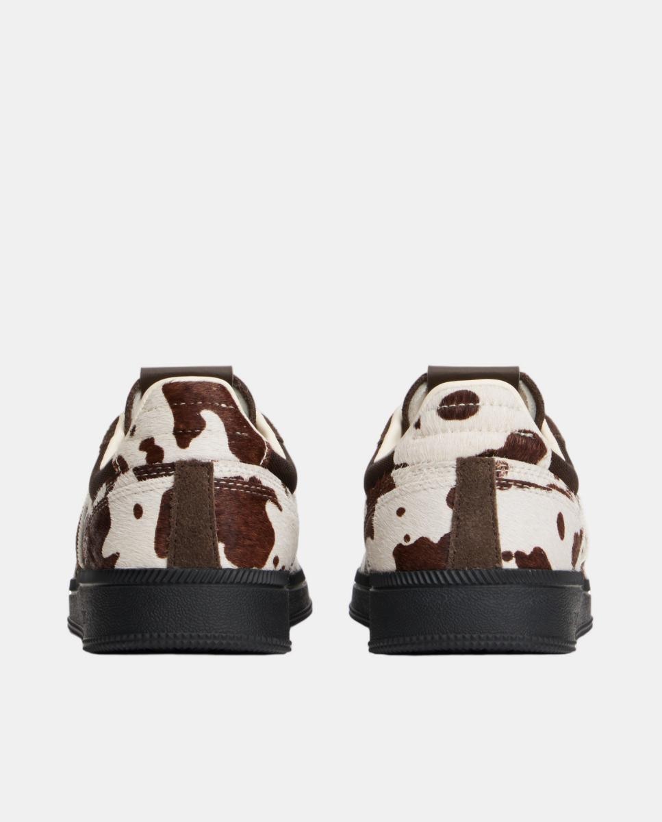 Sapatilhas em Pele - Castanho/Branco/Preto Castanho-4