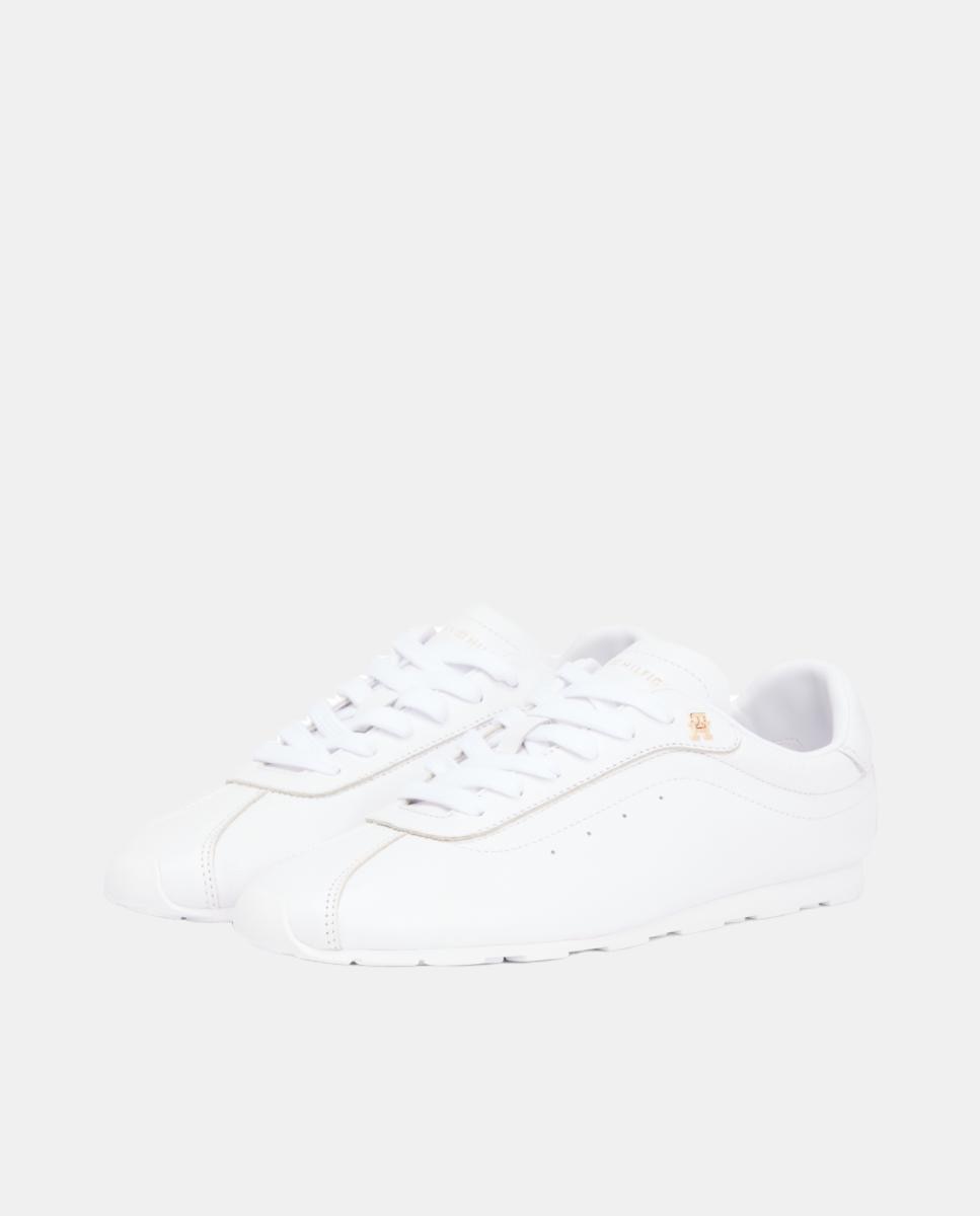Tenis blancos perfil bajo con suela color café - Tommy Hilfiger - Blanco Blanco-4