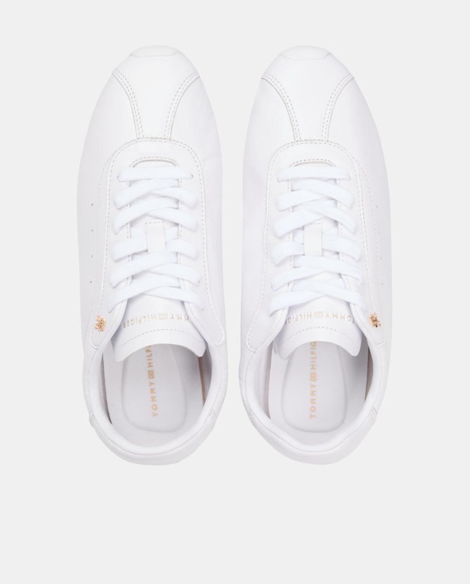 Tenis blancos perfil bajo con suela color café - Tommy Hilfiger - Blanco Blanco-6