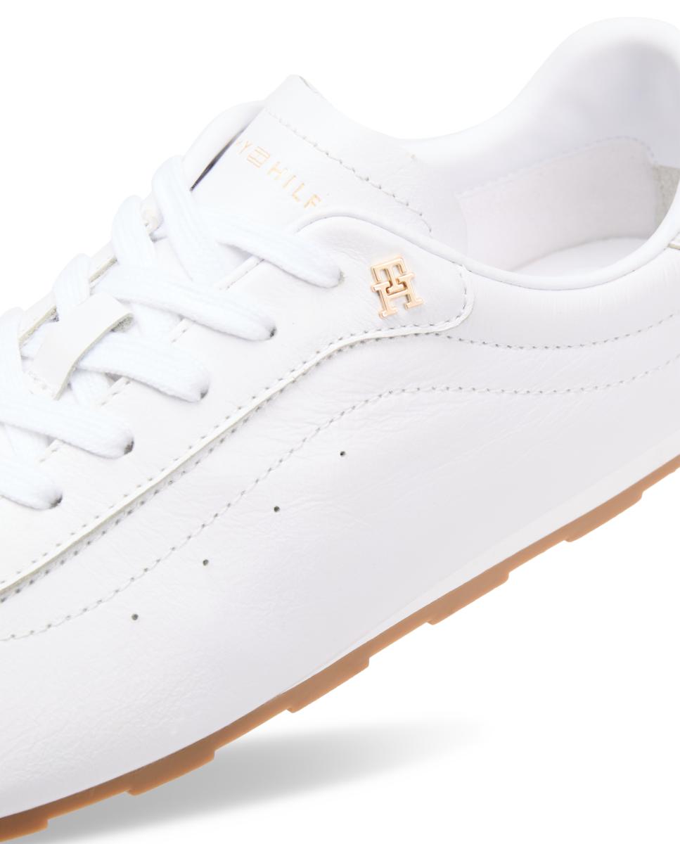 Tenis blancos perfil bajo con suela color café - Tommy Hilfiger - Blanco Blanco-7