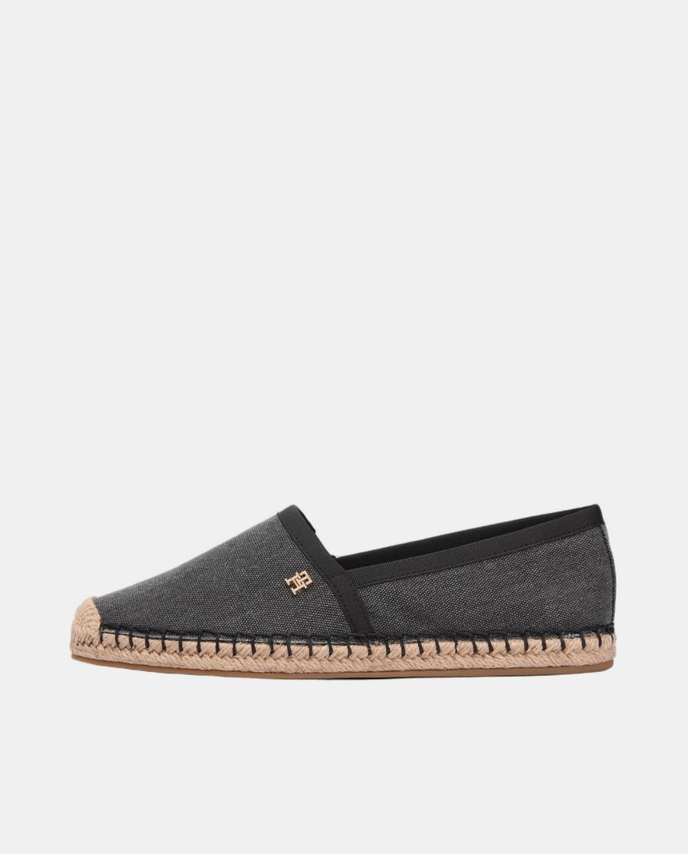 Alpercatas Tecidas Slip-On com Sola de Juta Preto-2