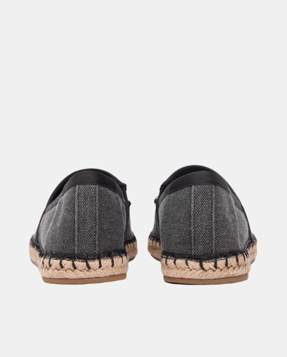 Alpercatas Tecidas Slip-On com Sola de Juta Preto-4