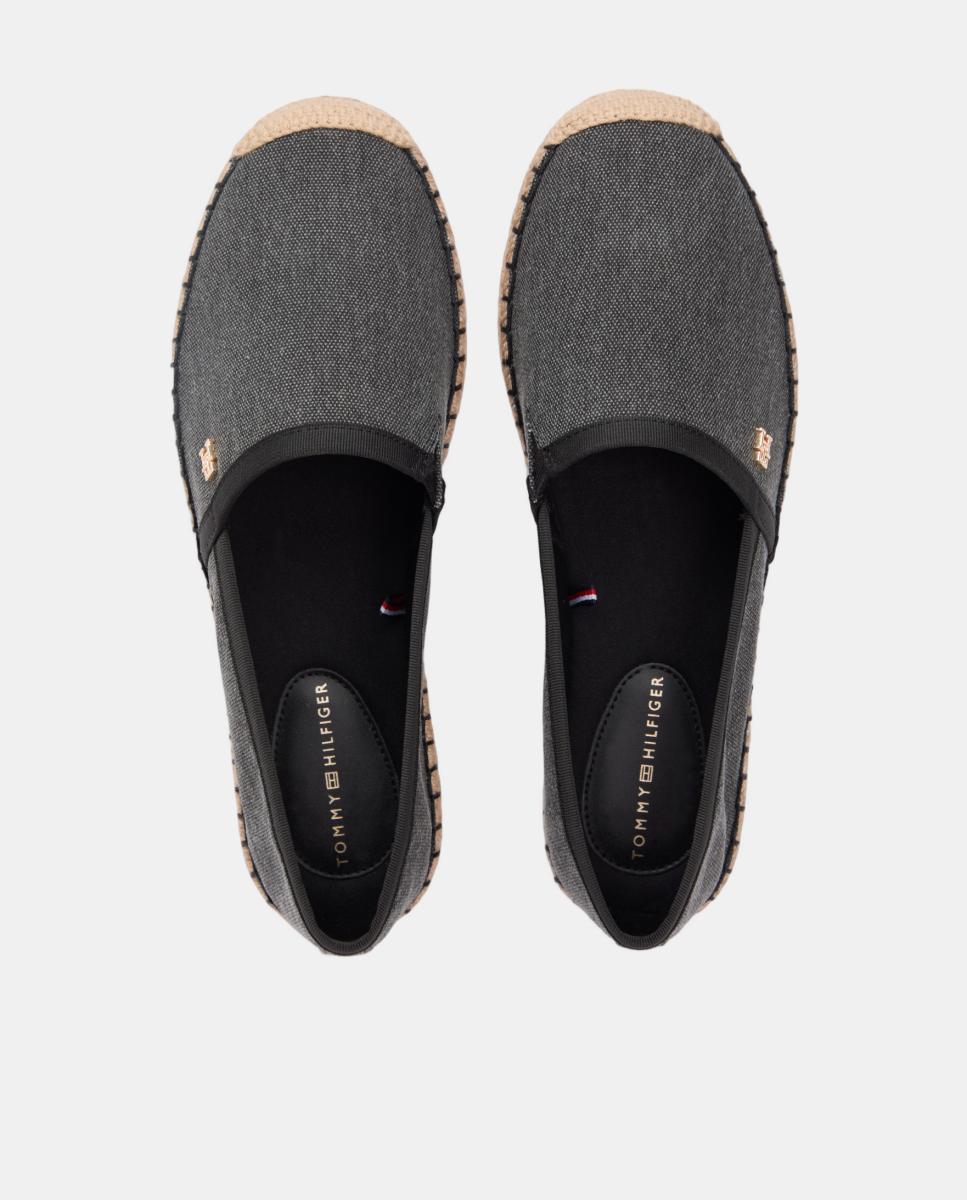 Alpercatas Tecidas Slip-On com Sola de Juta Preto-5