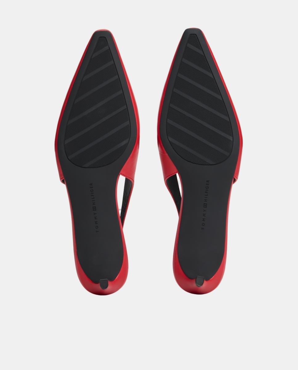 Sapatos Slingback com Fivela Decorativa e Salto Cómodo - Vermelho Vermelho-6