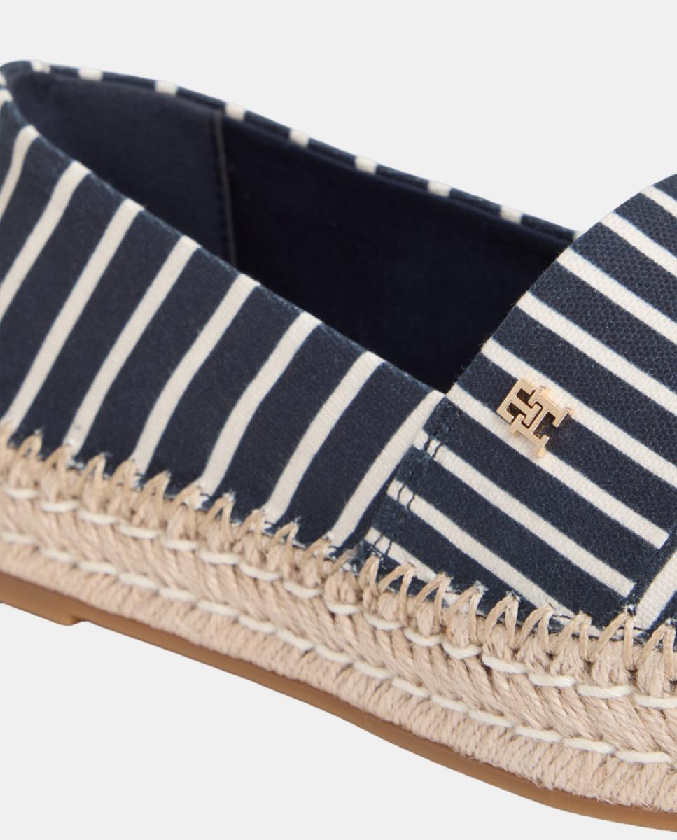 Alpercatas com Plataforma e Estampado às Riscas Azul-marinho-6