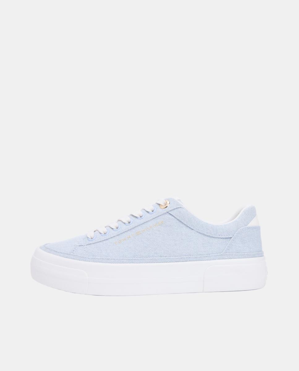 Sapatilhas com Plataforma - Azul Azul-claro-2