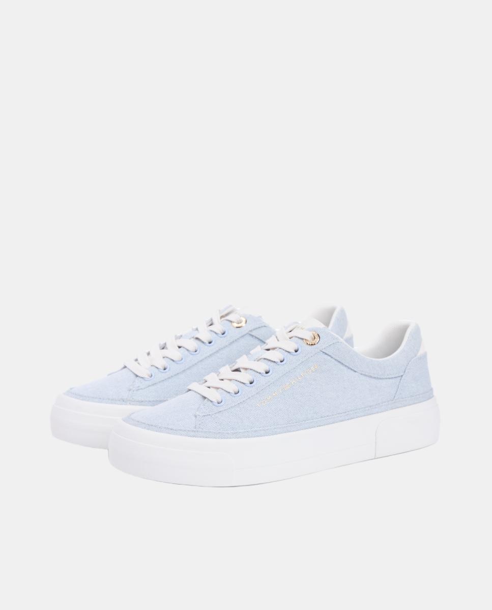 Sapatilhas com Plataforma - Azul Azul-claro-3