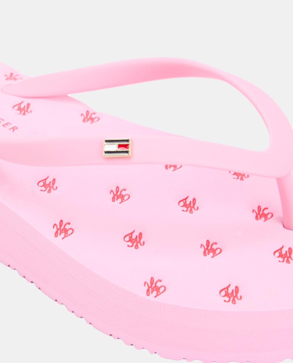 Chinelos com Plataforma - Rosa Rosa-6
