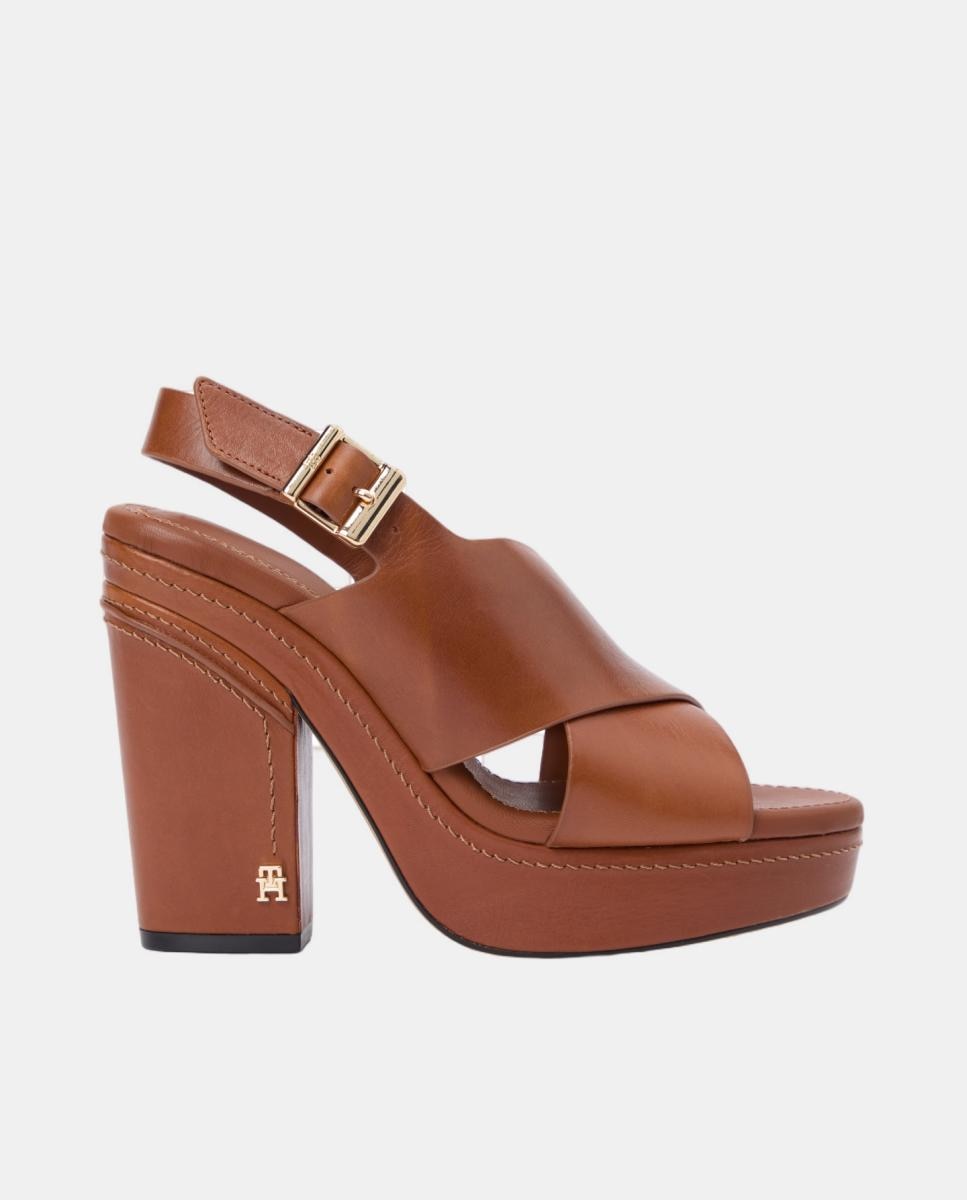 Sapatos de Salto com Plataforma - Camel Castanho-escuro-1