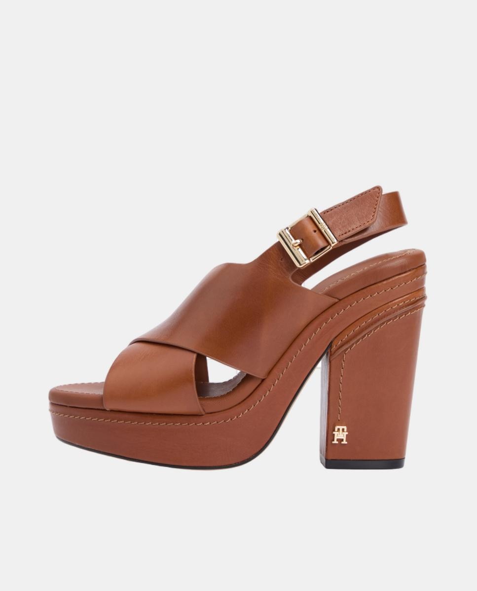 Sapatos de Salto com Plataforma - Camel Castanho-escuro-2