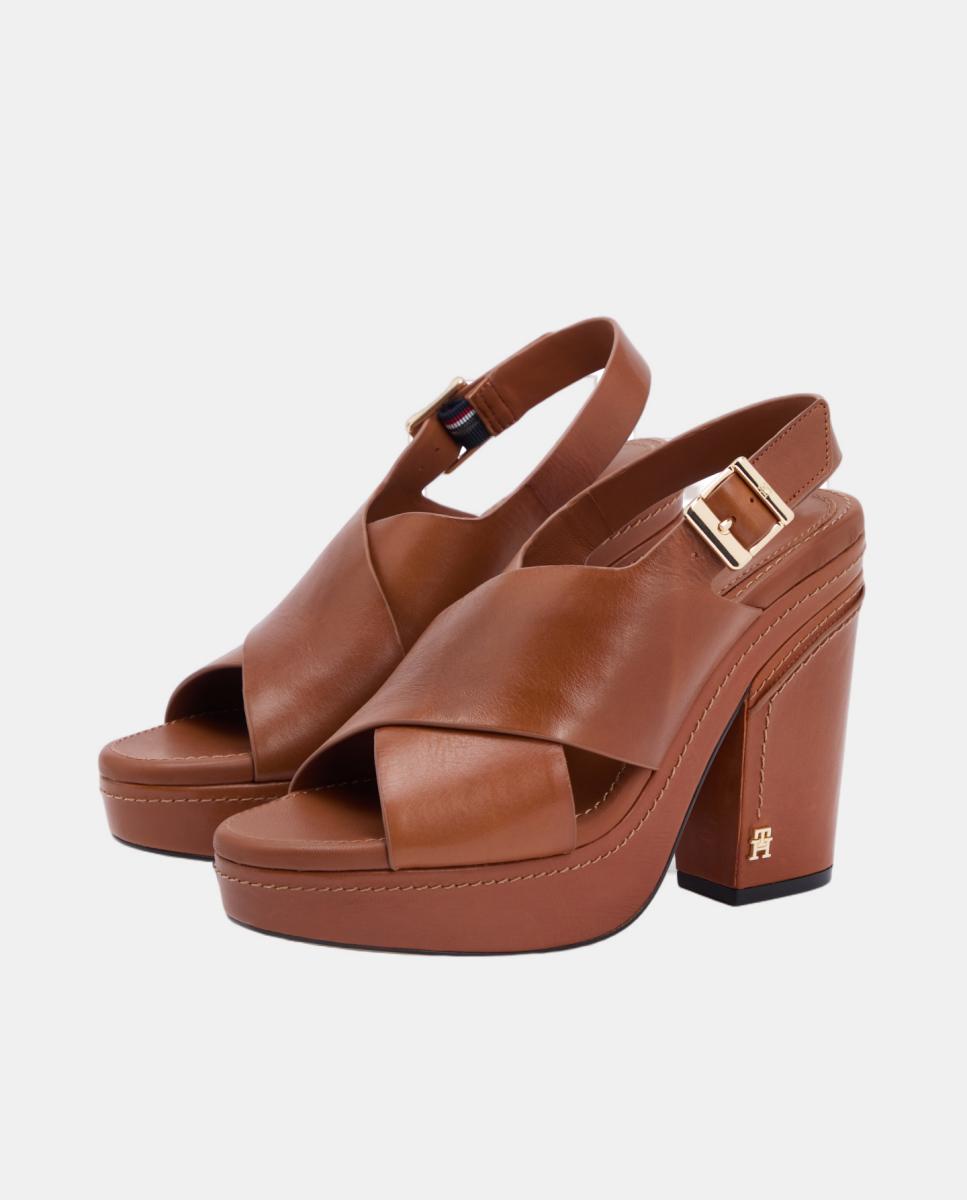Sapatos de Salto com Plataforma - Camel Castanho-escuro-3