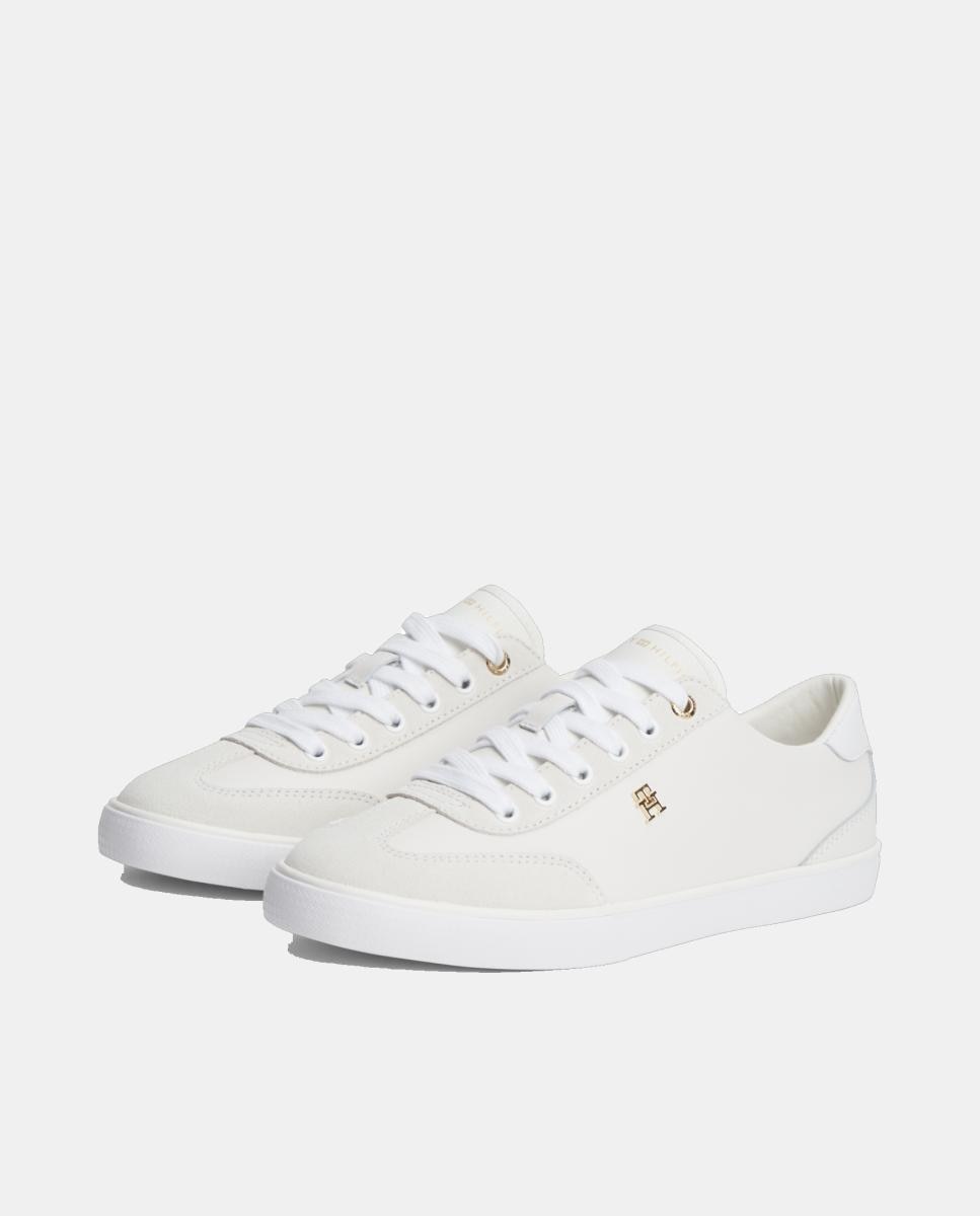 Sapatilhas em Pele Branco-2