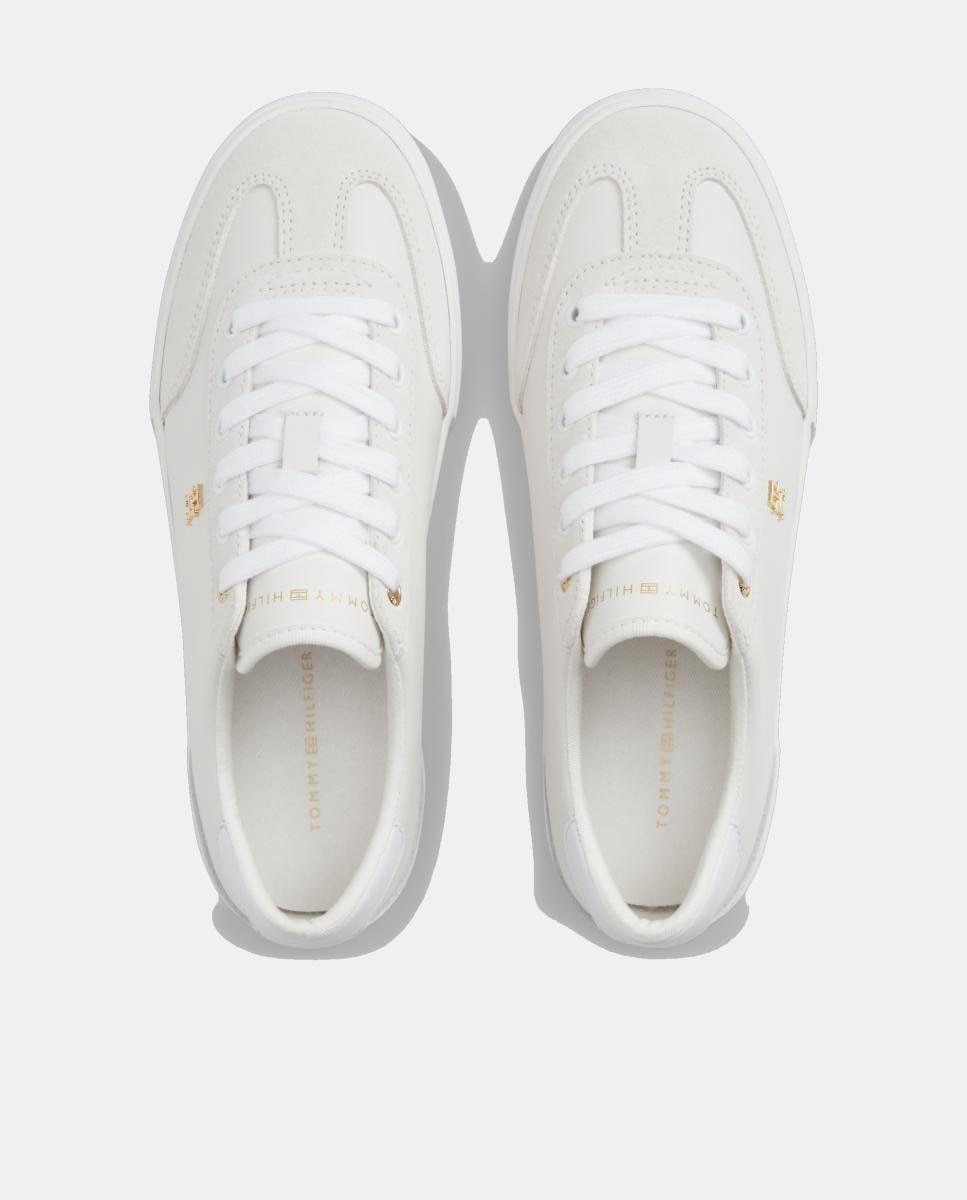 Sapatilhas em Pele Branco-4