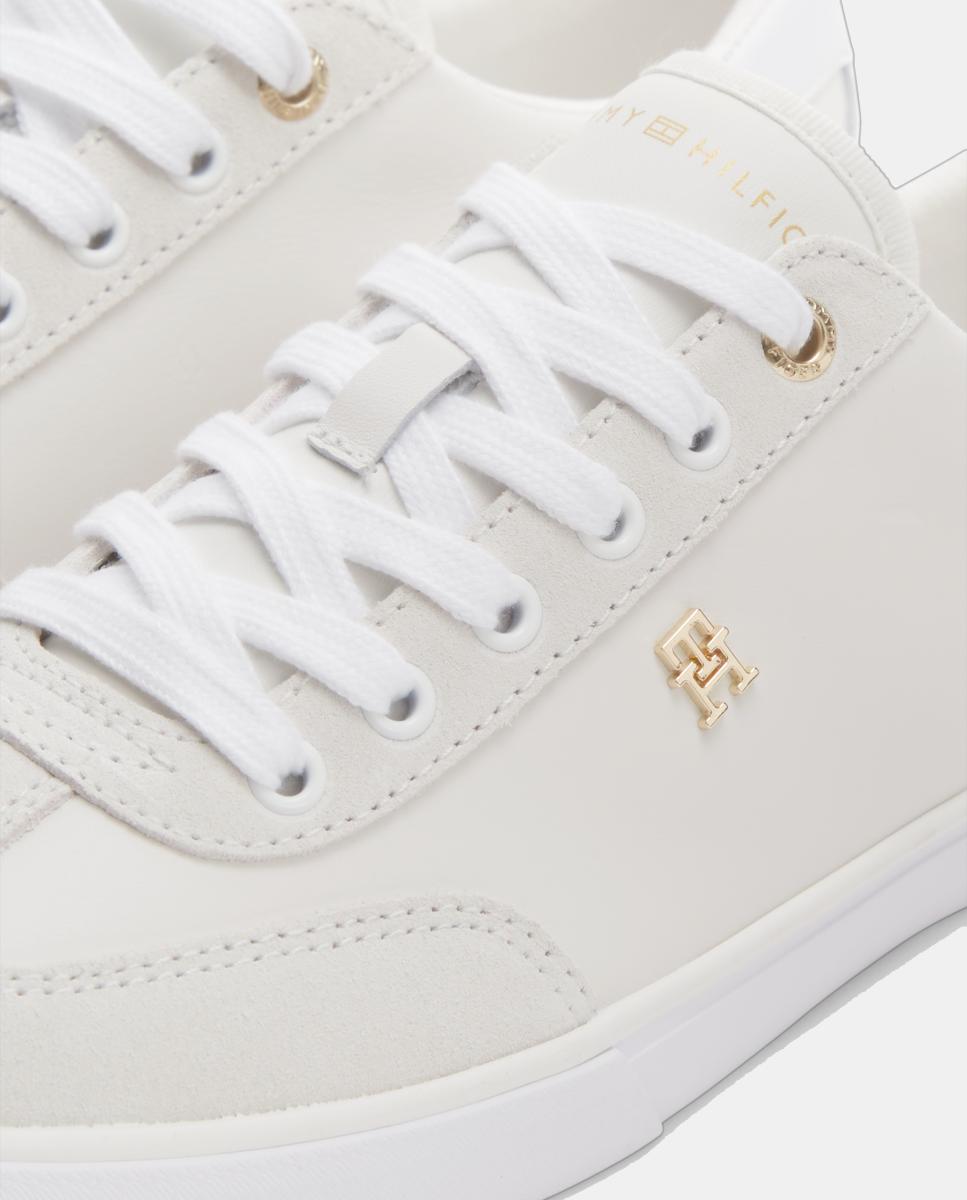 Sapatilhas em Pele Branco-6