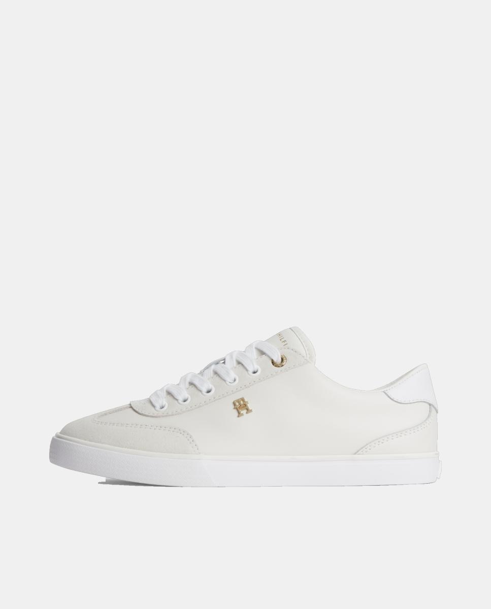 Sapatilhas em Pele Branco-7