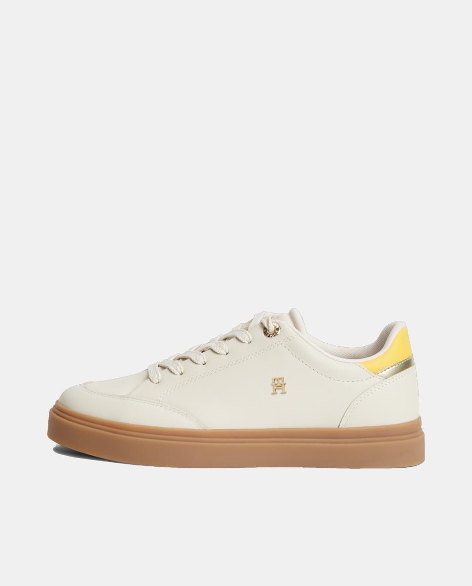 Sapatilhas em Pele Creme-7