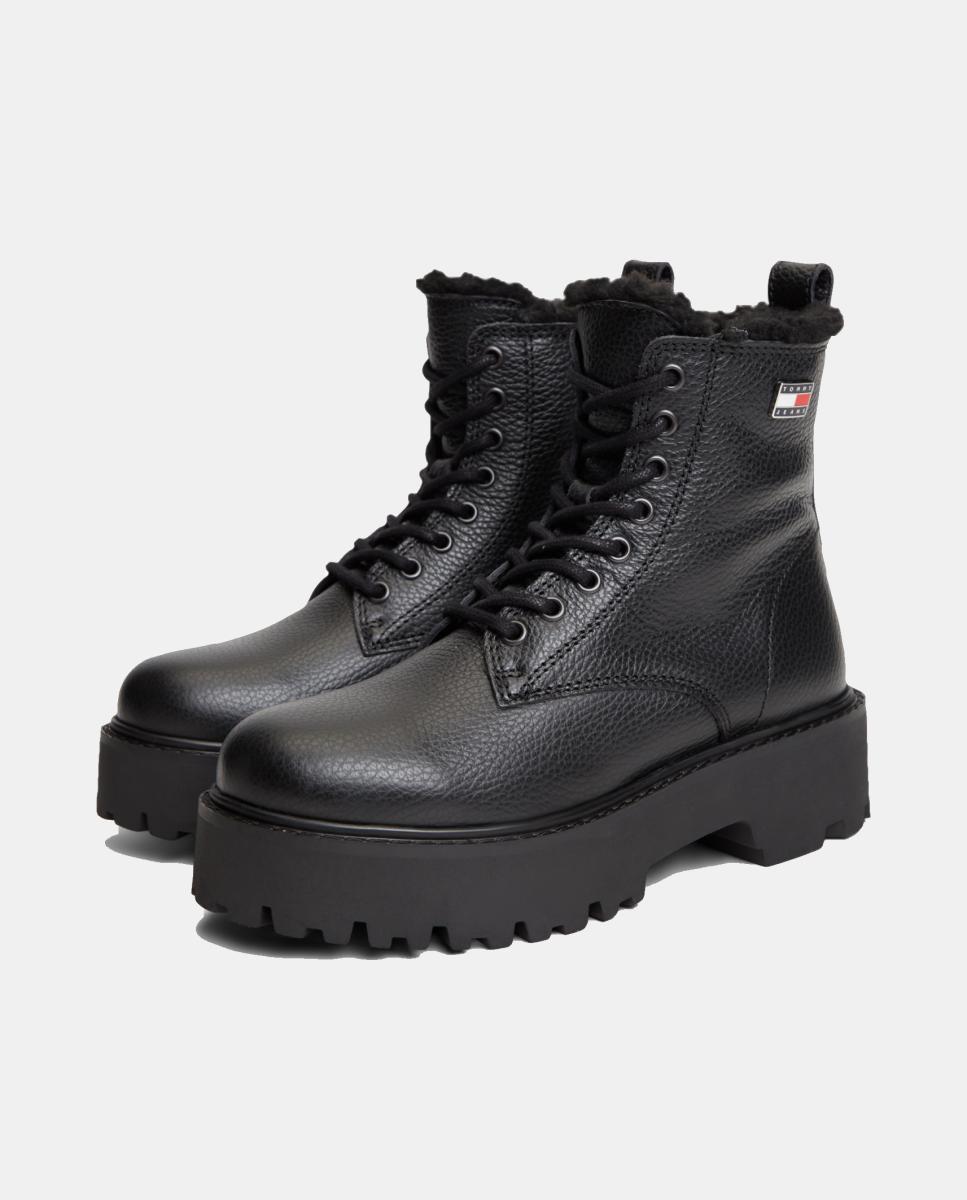 Botas de Estilo Militar Preto-5