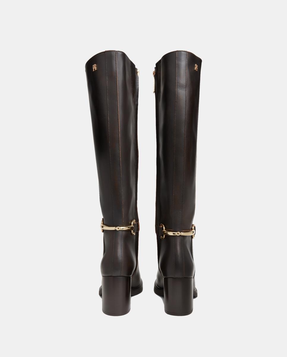 Botas Altas com Salto Castanho-escuro-2