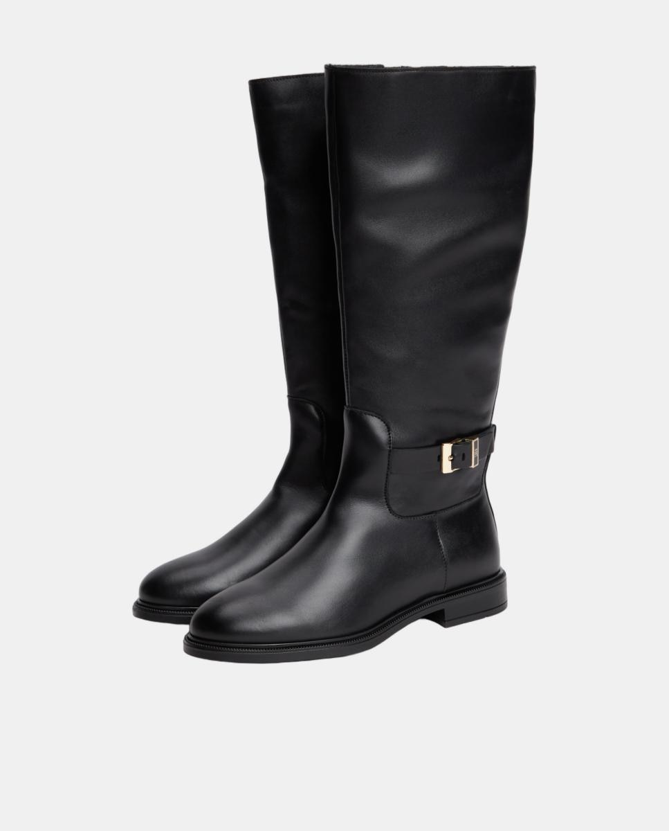 Botas Altas com Fivela Preto-2