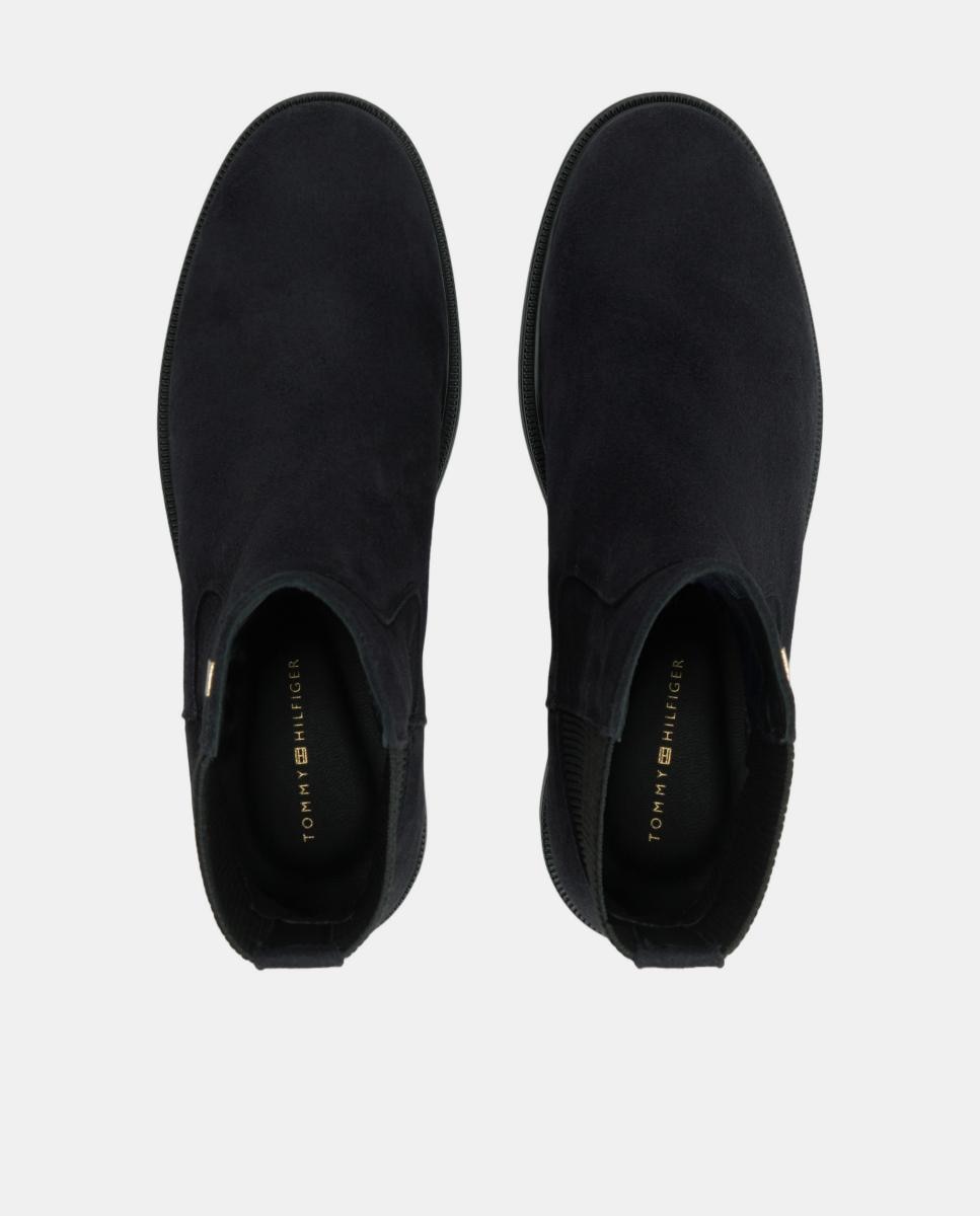 Botins Estilo Chelsea em Croute Azul-marinho-3