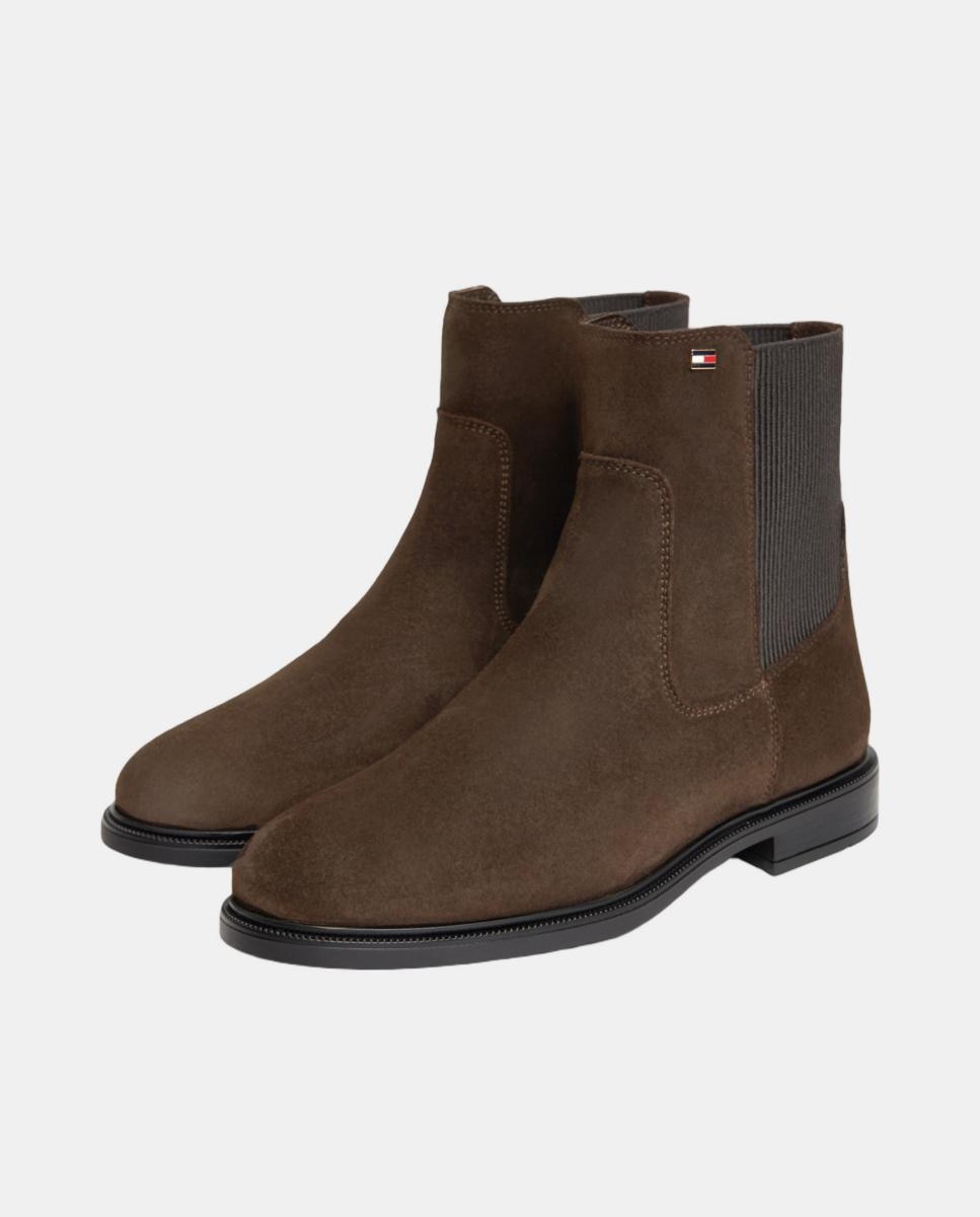 Botins Estilo Chelsea em Croute Castanho-escuro-2