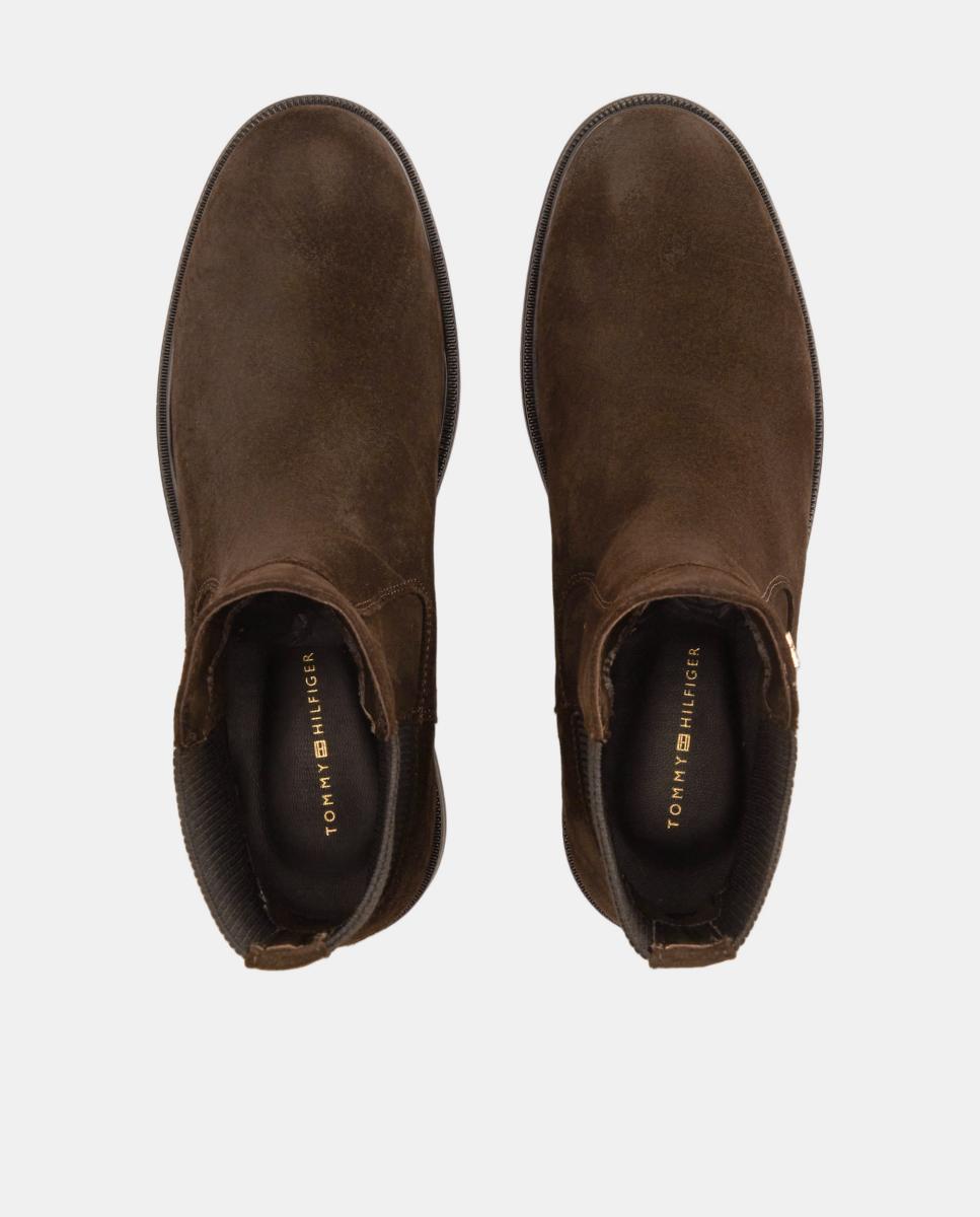 Botins Estilo Chelsea em Croute Castanho-escuro-3