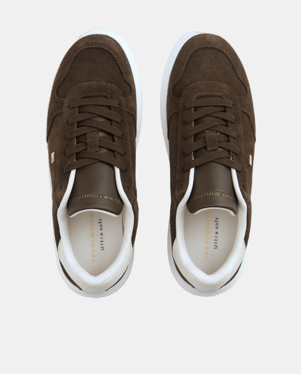 Zapatillas de mujer en serraje de Tommy Hilfiger - Marrón oscuro Marrón oscuro-3