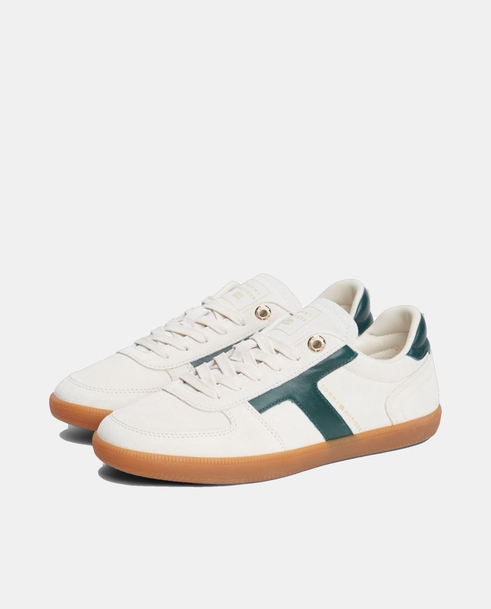 Zapatillas en serraje de mujer de Tommy Hilfiger - Blanco Blanco-4