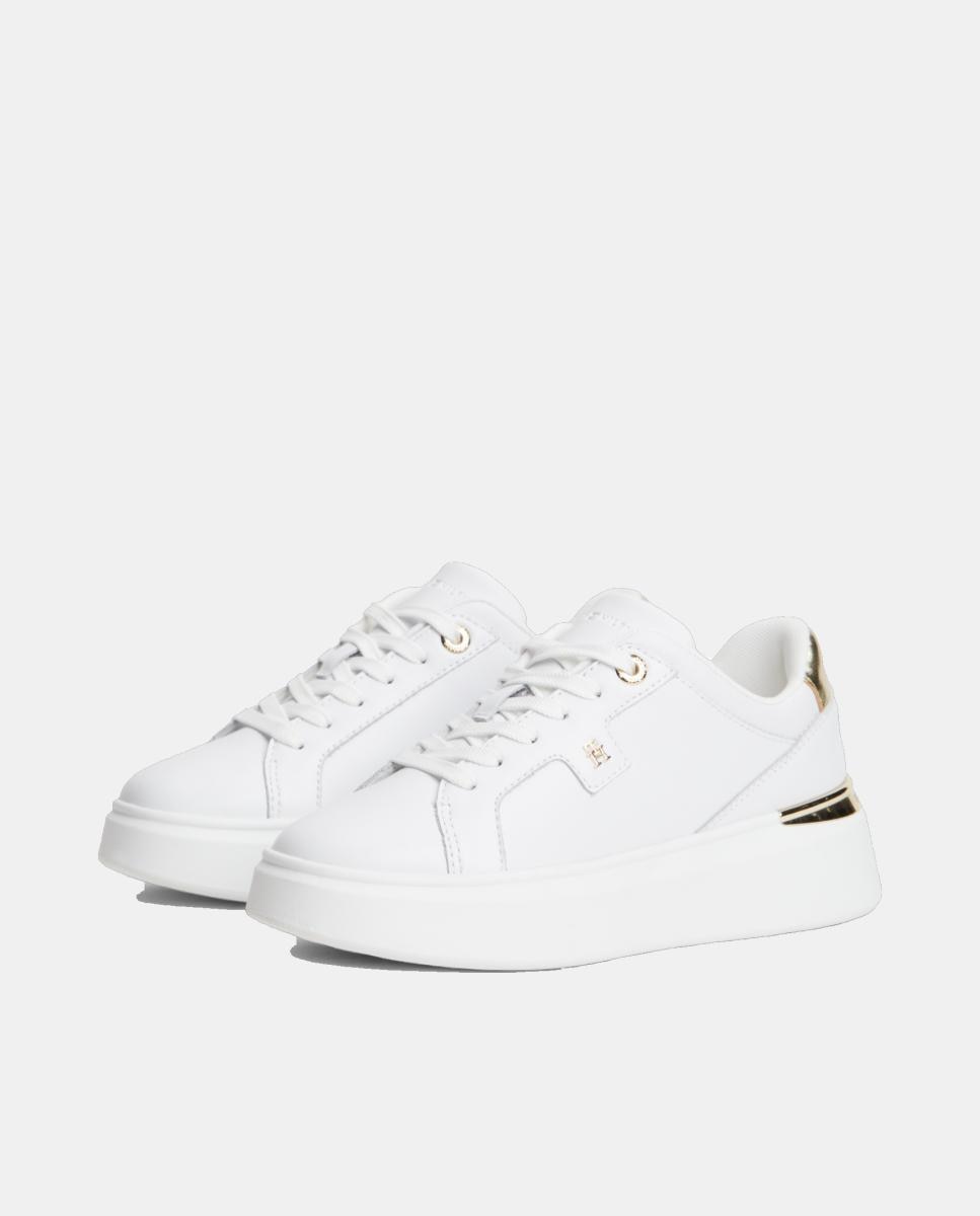 Sapatilhas com Plataforma Branco-5