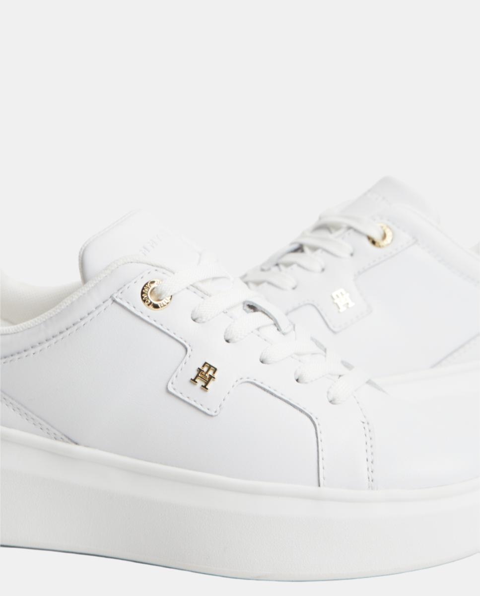 Sapatilhas com Plataforma Branco-6