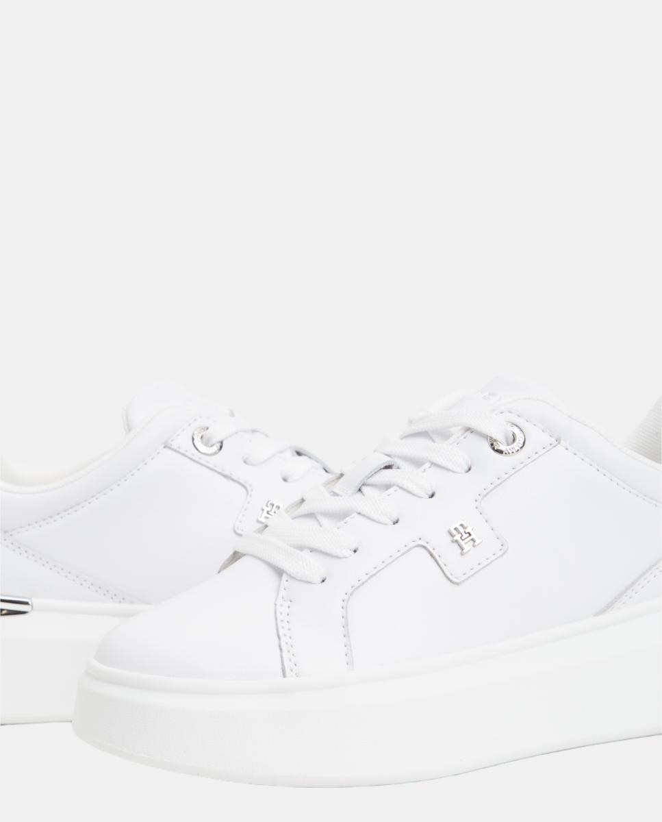 Sapatilhas com Plataforma Branco-6