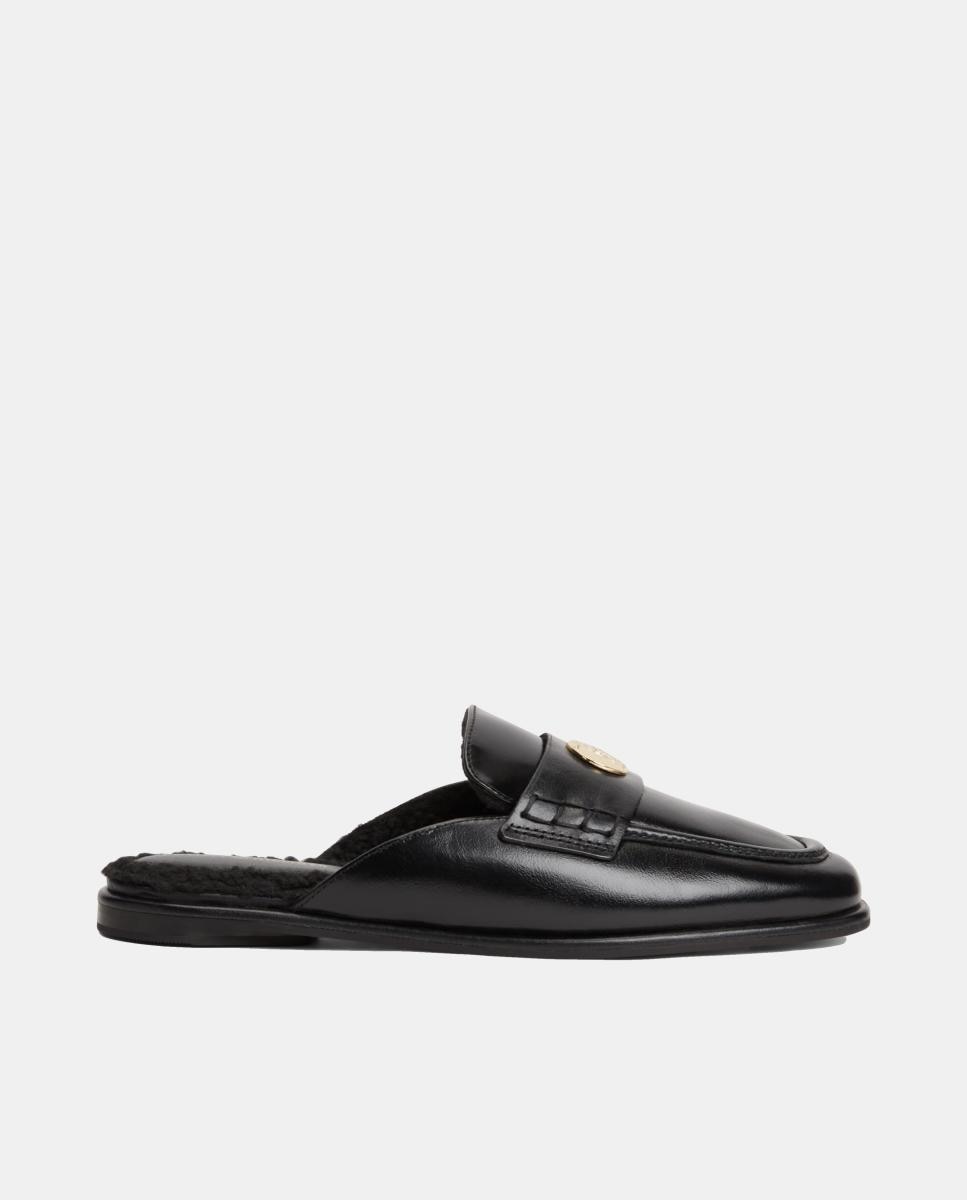 Imagen 1 de Mocasines destalonados negros de piel de Tommy Hilfiger Negro