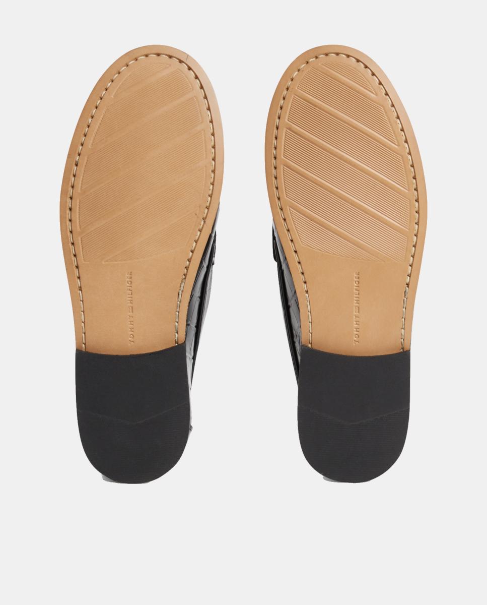 Imagen 3 de Mocasines negros con acabado efecto cocodrilo de Tommy Hilfiger - Negro Negro