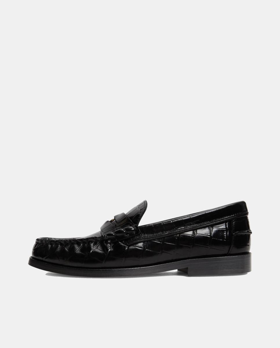 Imagen 5 de Mocasines negros con acabado efecto cocodrilo de Tommy Hilfiger - Negro Negro