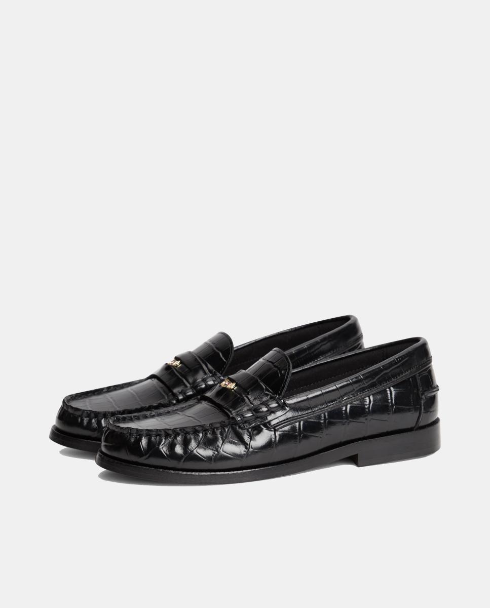 Imagen 6 de Mocasines negros con acabado efecto cocodrilo de Tommy Hilfiger - Negro Negro