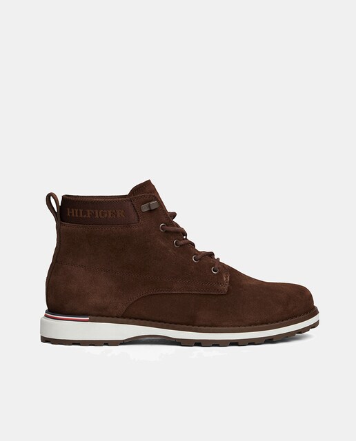 Botines de ante con cierre de cordones y logo de Tommy Hilfiger