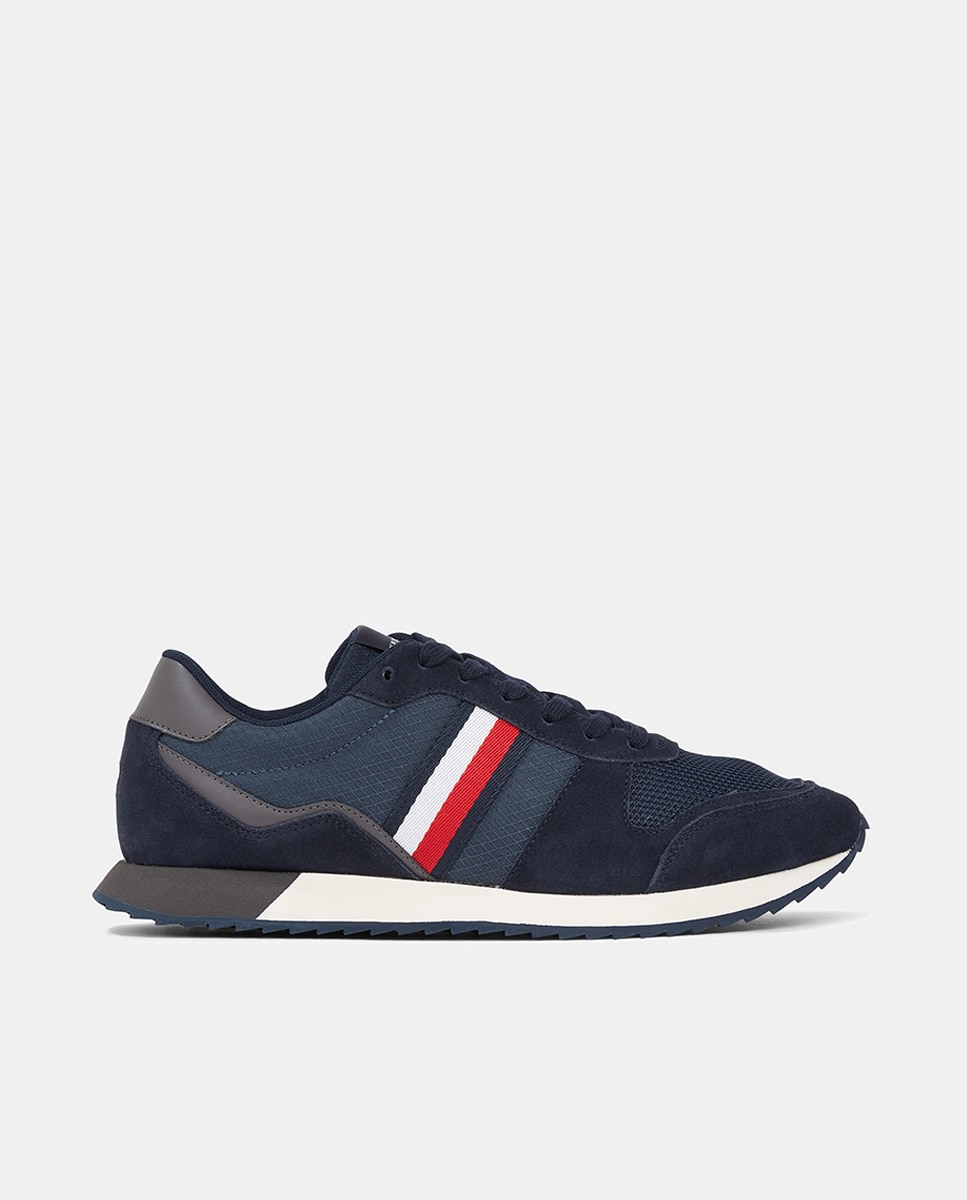 Sapatilhas de Running de Tecido com Bandeira Distintiva de Lado Azul-marinho-1
