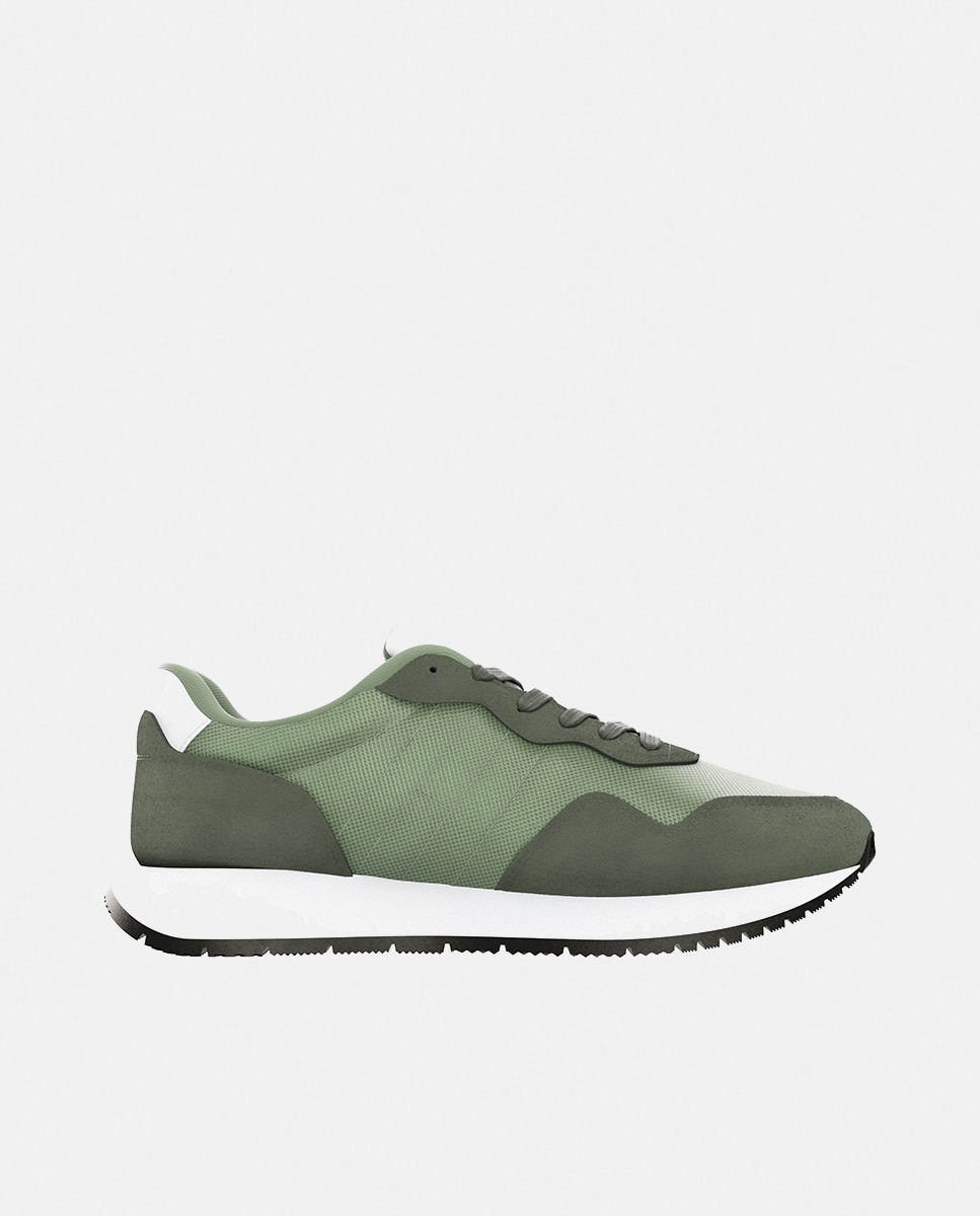 Imagen 0 de Zapatillas estilo running Tommy Jeans en mezcla de texturas Verde